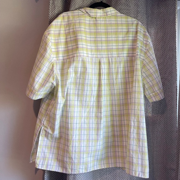 Anthropologie Short-Sleeve Pajama Top, Yellow Motif, Size Large - NWT - Picture 4 of 7